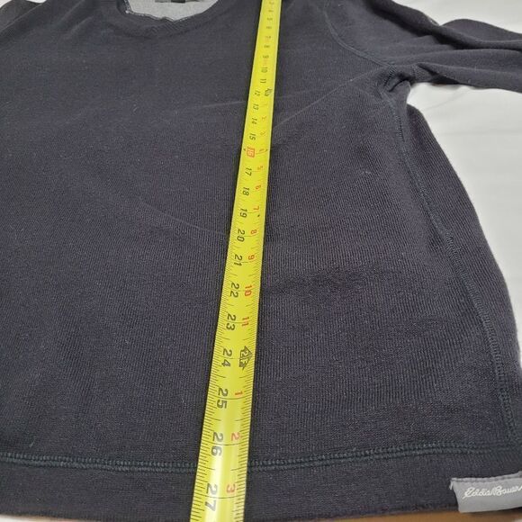 L EDDIE BAUER VNECK BLACK SOFT COTTON MENS GOLF SWEATER large - Picture 3 of 12